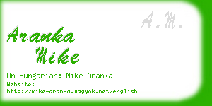 aranka mike business card